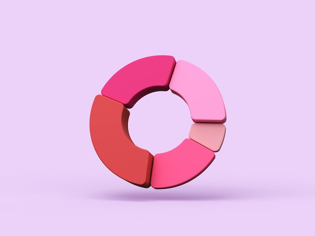 Pie chart for financial report graph presentation brochure web design 3d render
