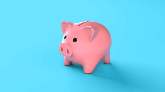 Piggy banks on a blue background 3d render