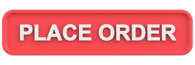place order button 3d illustration
