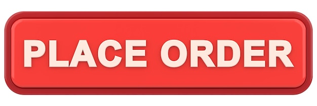 place order button 3d illustration