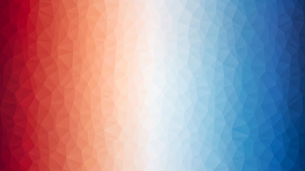 Polygon background with red, blue and white gradients