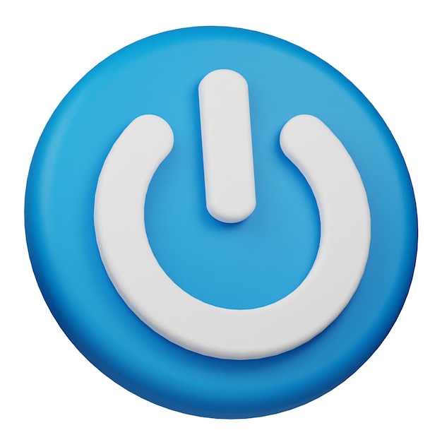 power 3d icon isolated on the white background