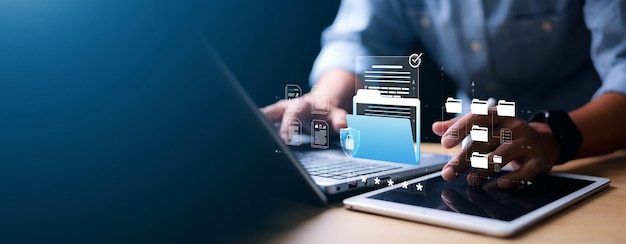 Privacy protection secret secured lock safety or security to archive file or document Person