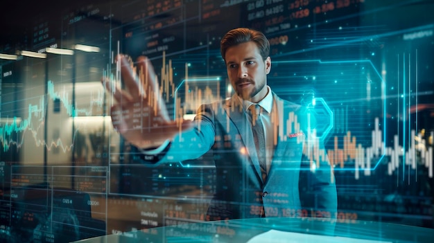 Professional in modern workplace analyzing crypto