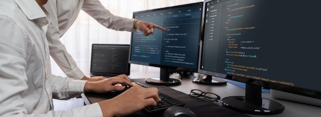 Programmer and software engineer working in tech develop company Trailblazing