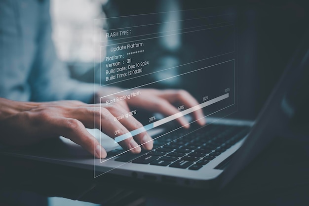 Programmer using laptop with Code html and programming on screen laptopProgrammer development Computer code web design coding technology in software digital software technology development IoT