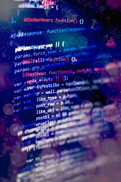 Programming code abstract technology background of software developer and Computer script