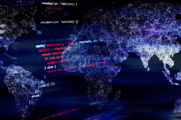 Programming code abstract technology background of software developer