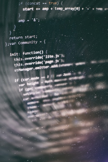Project managers work new idea. WWW software development. Mobile app developer. Innovative startup project. Website programming code. IT business.