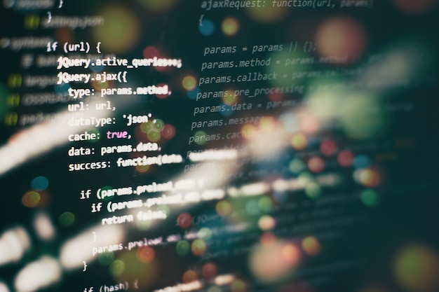 Project managers work new idea. WWW software development. Mobile app developer. Innovative startup project. Website programming code. IT business.