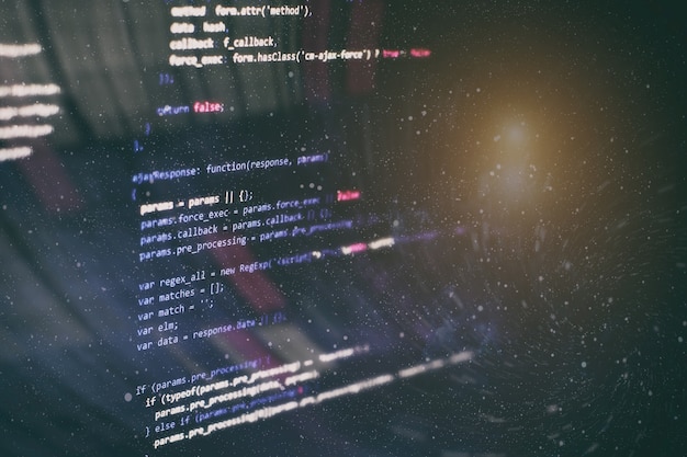 Project managers work new idea. WWW software development. Mobile app developer. Innovative startup project. Website programming code. IT business.