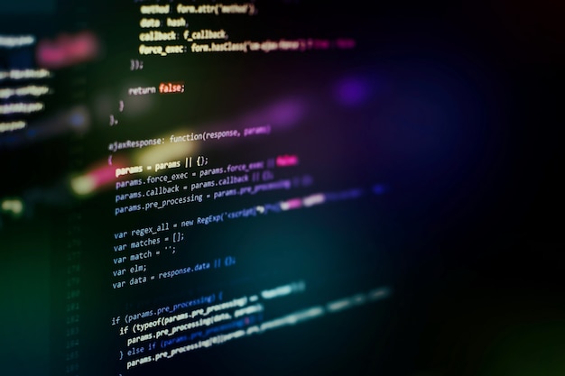 Project managers work new idea. WWW software development. Mobile app developer. Innovative startup project. Website programming code. IT business.