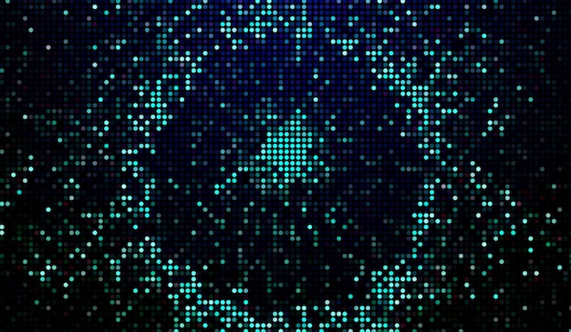 Puolihimmeät pisteet abstrakti digitaalinen teknologia sininen valo sinisellä taustalla