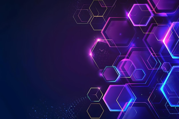 purple and blue glowing squares with a purple background