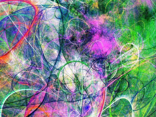 purple and green abstract fractal background 3d rendering illustration