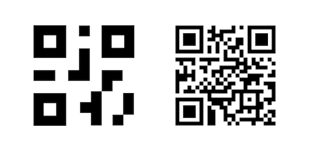 qr code icon scan symbol for mobile phone abstract graphic square logo smartphone application
