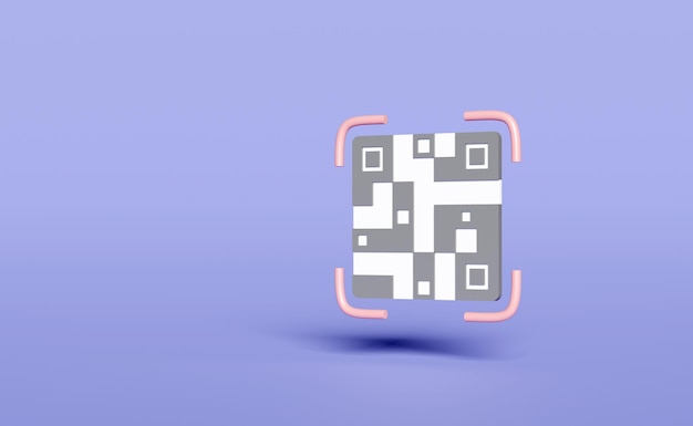 QR code scanning for download page on mobile app shopping online promotion isolated on purple background 3d illustration or 3d render