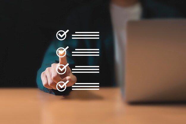 Quality Assurance Standard Warranty ISO businessman working with computer services