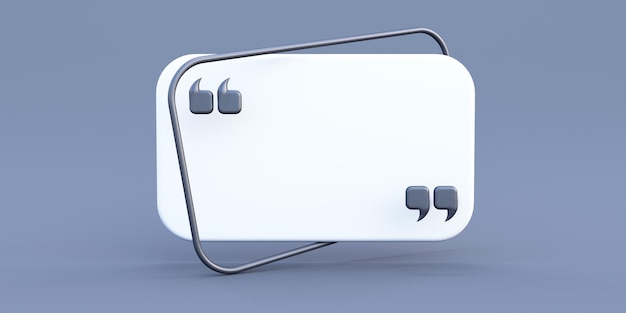 quote frame in black background 3d render