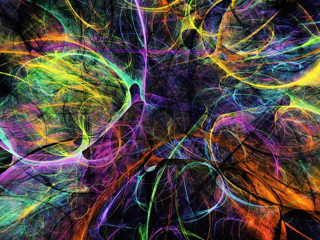 rainbow abstract fractal background 3d rendering illustration