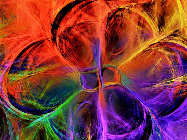 rainbow abstract fractal background 3d rendering illustration