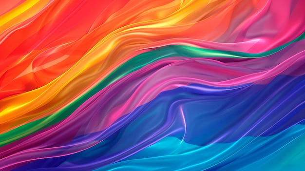 rainbow flag waving in the wind pride of lgbt flag