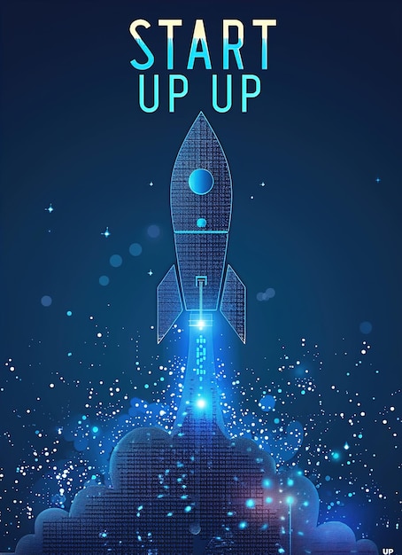 Raketti matkustaa planeettojen läpi startup-konseptin design-bannerimallipohjapaperikuvituksella ja 3d-paperilla