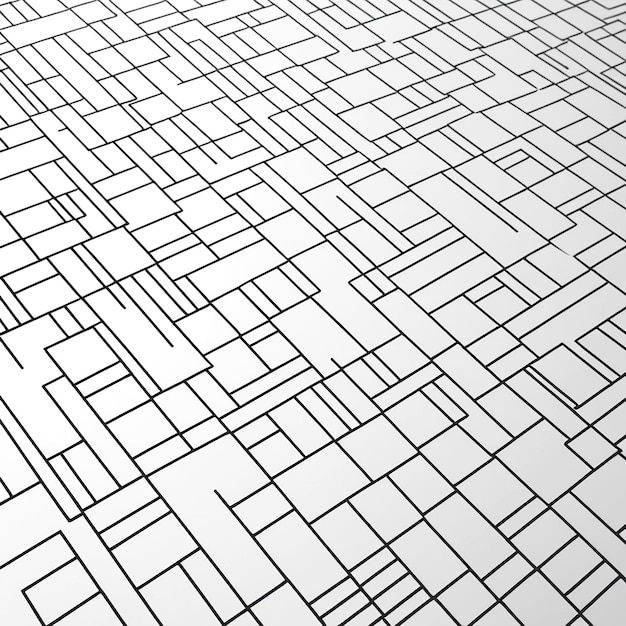 Random Line Tiles Illustration With White Background