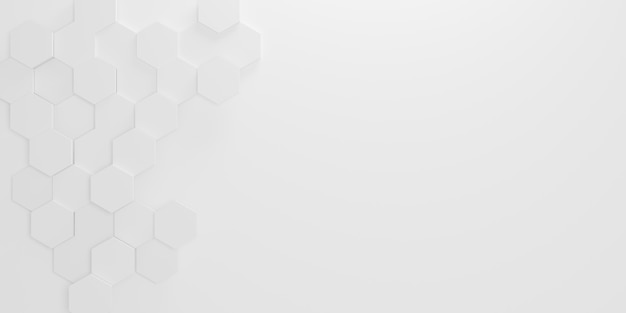 random shifted white honeycomb hexagon background wallpaper banner pattern with copy space design