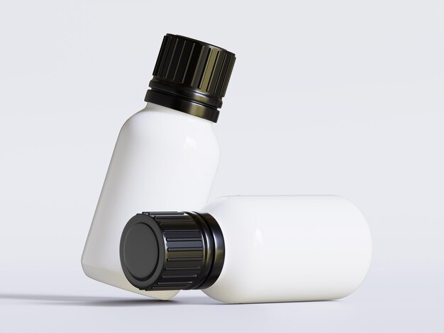 Realistic 3D render of bottle for place Aromatic Aromatherapy Natural Ingredients Candle Making