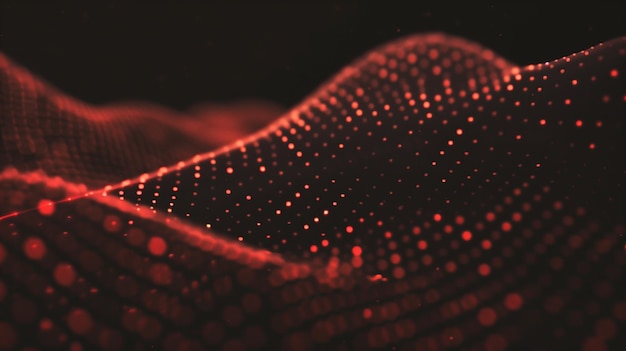 Red Abstract Digital Dot Technology Background