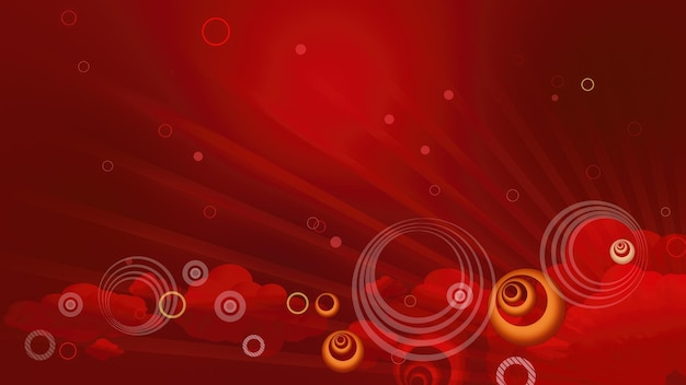 Red and orange circles on a red background