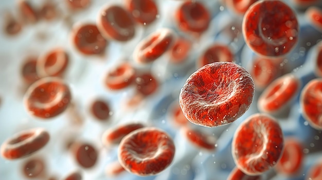 Red blood cells flow