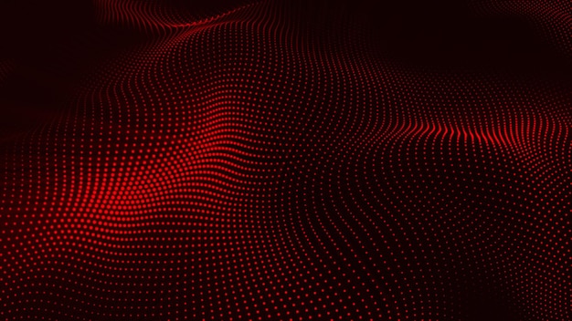 Red color Abstract Trapcode Form digital particle wave Animation cyber or technology background Abstract Animated Particles Background with Trapcode Form