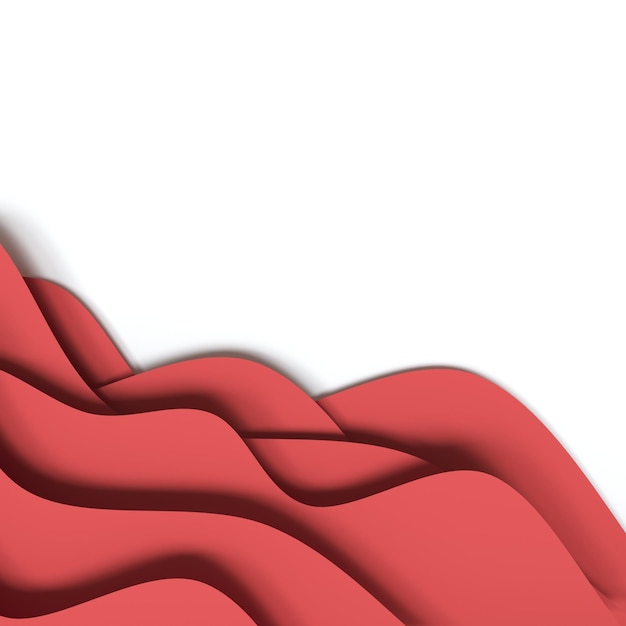red paper cut background abstract papercut decoration textured with wavy layers