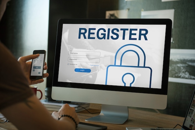 register log in user password concept