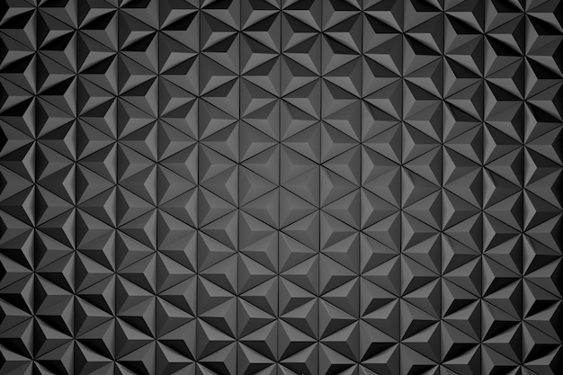 repating black pyramids. Repeating black hexagons made of simple pyramids. 