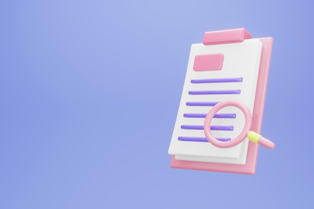 Research document concept Searching image and video files in database Document management soft document flow app compound docs concept Electronic database of files 3d rendering