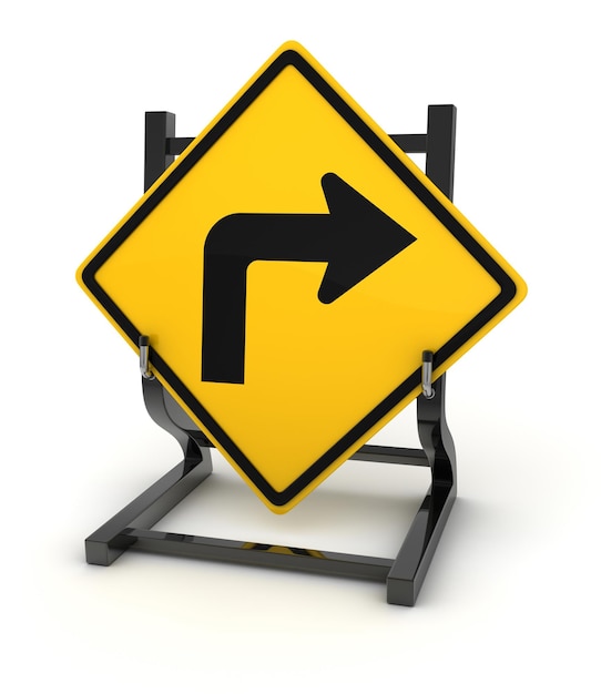 Road sign turn right