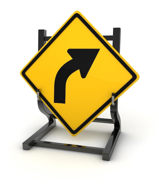 Road sign turn right