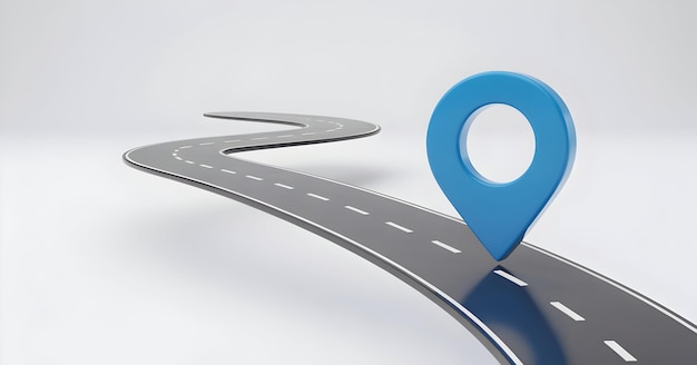 Road to Destination with Location Marker
