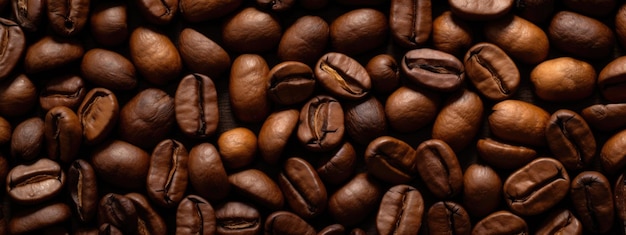 Roasted coffee beans background Created with Generative AI technology