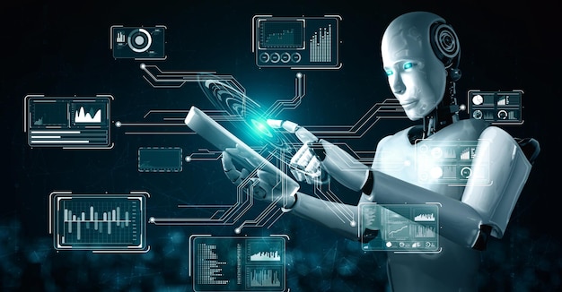 robot hominoid using tablet computer for big data analytic