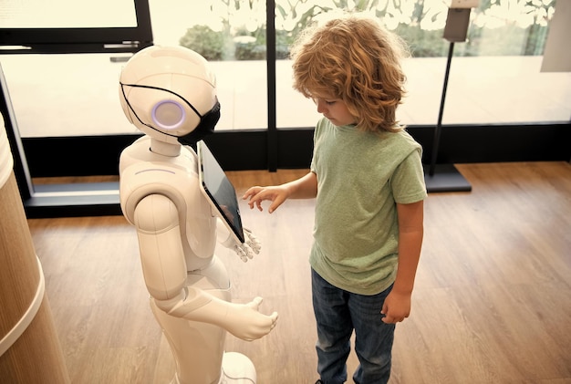 robot provide assistance to child automation artificial intelligence interact with boy