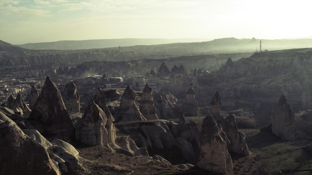 Scenic view of rock formations against sky