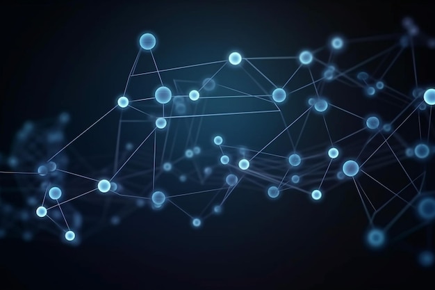 Science Molecular structure close up background template wallpaper or banner Generative AI