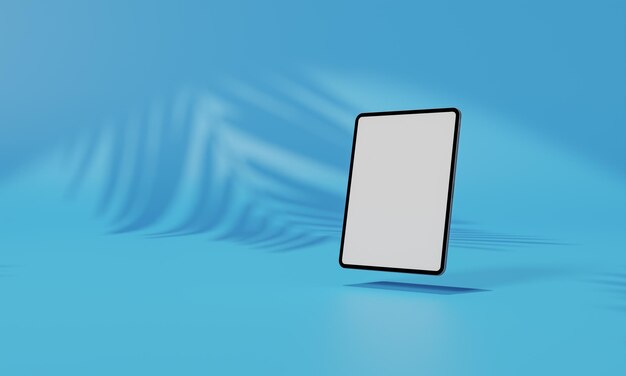 Screen Mock up with shadow color wall background copy space 3D rendering