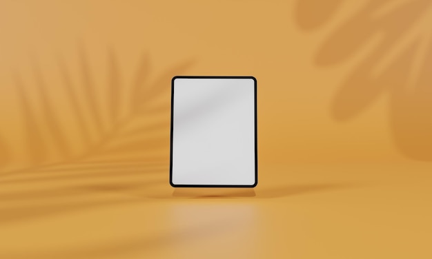 Screen Mock up with shadow color wall backgroundcopy space 3D rendering