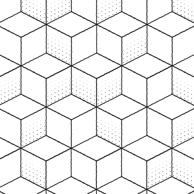 Seamless 3D geometric cubic pattern design element