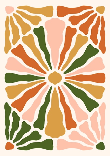 Seamless background with abstract geometric pattern in orange and green colors